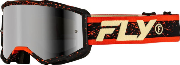 Escape Racing Zone Cross Glasses Black/Red/Beige - Silver Mirror/Smoke Colored Glass