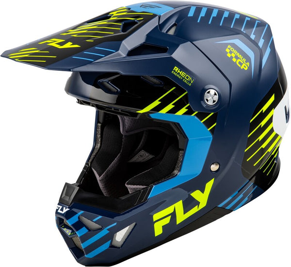Fly Racing Formula CP Slice Helmet-Navy/Hi-Vis/White 73-0050x