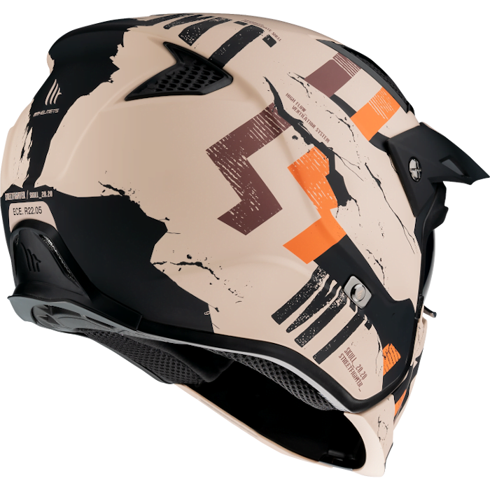 MT -hjelme Åbn MC Helmet Streetfighter A14 Matt Orange