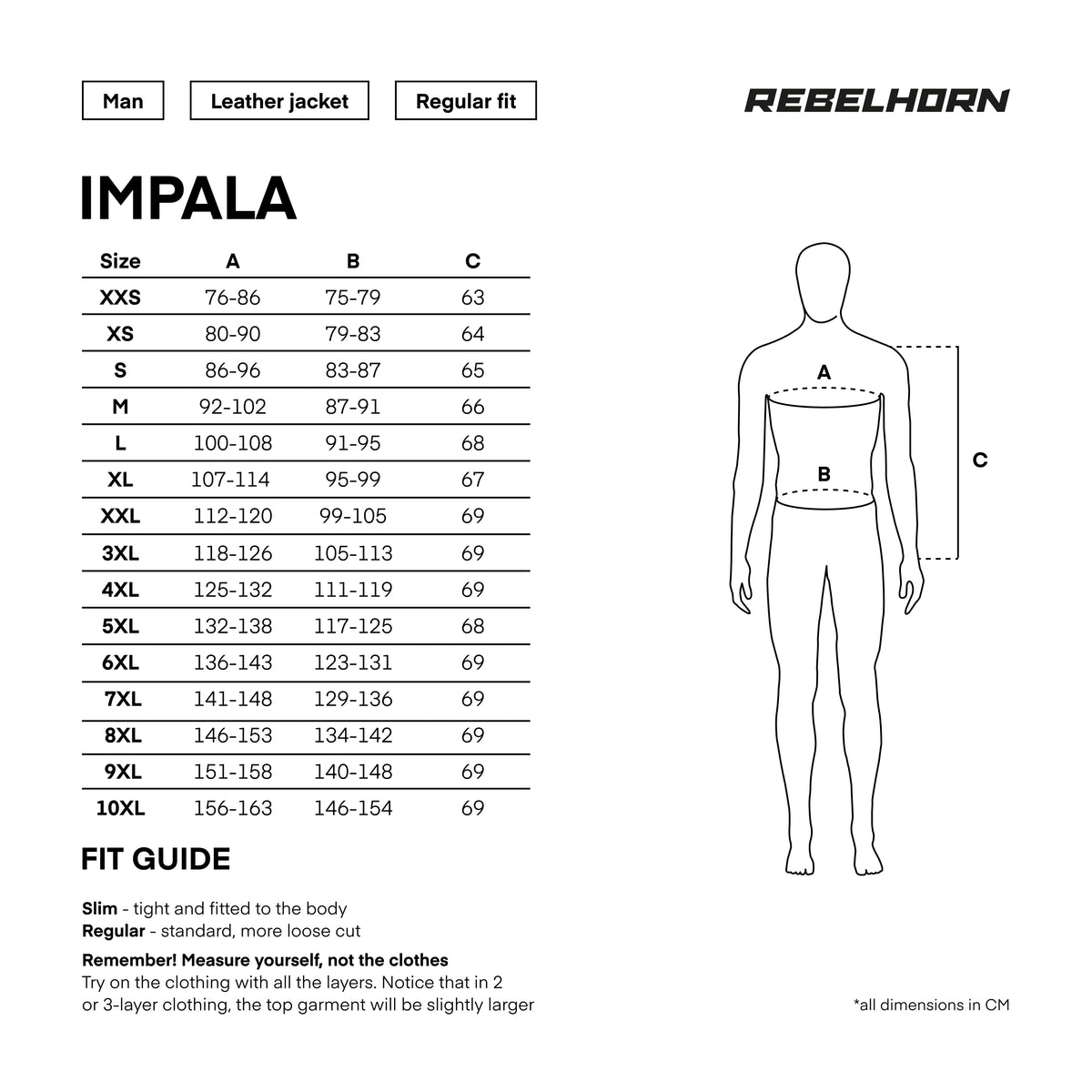 Rebelhorn læder mc jakke impala sort