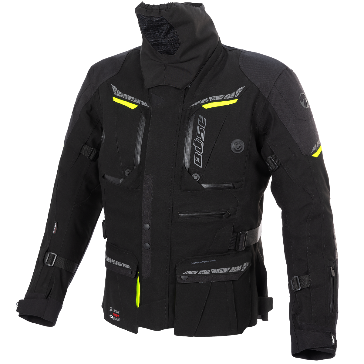 Buse laminated textile MC jacket storm black