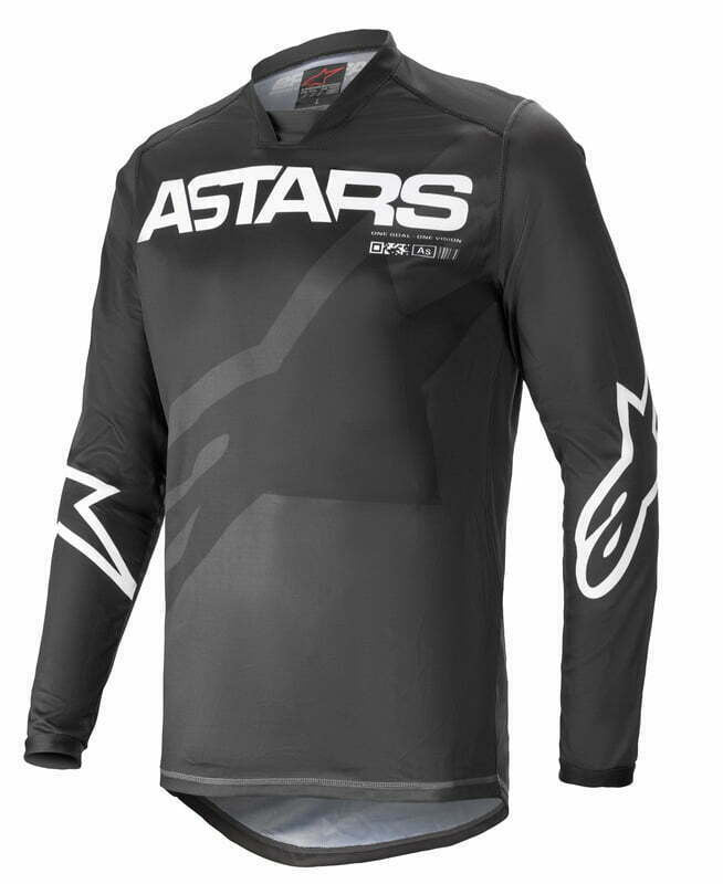 Alpinestars Racer Tröja Braap i svart, grå och vit design med lång ärm och sportig passform. Perfekt för motocross och offroad-körning.