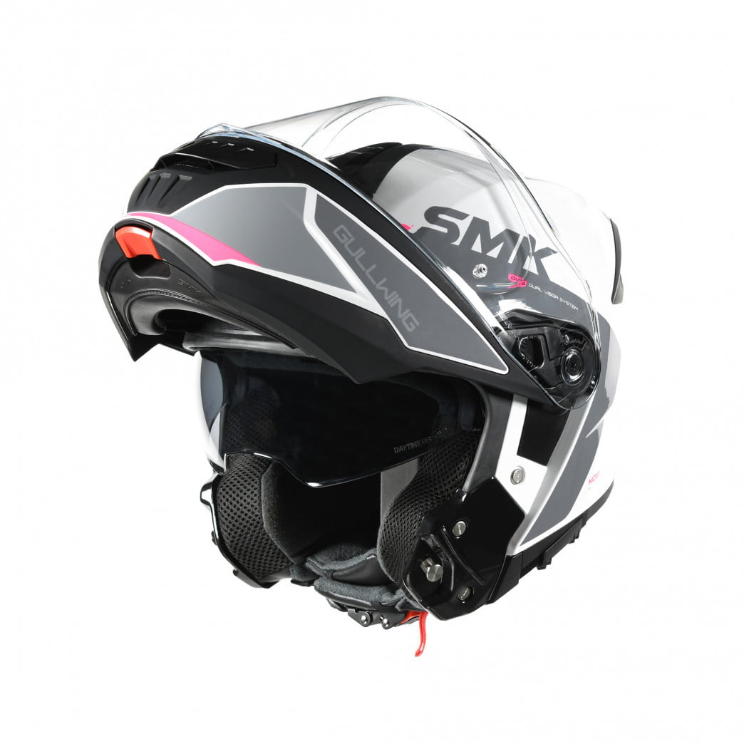 SMK åbnelig MC Helmet Gullwing Kresto White /Pink