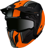 MT -hjelme Åbn MC Helmet Streetfighter Twin Orange