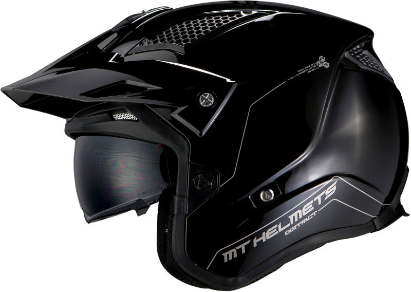 Mt Helmets Open MC Helmet District Solid A1 Black