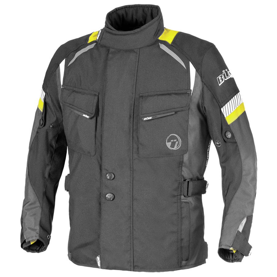 Büse children textile mc jacket breno black /flu