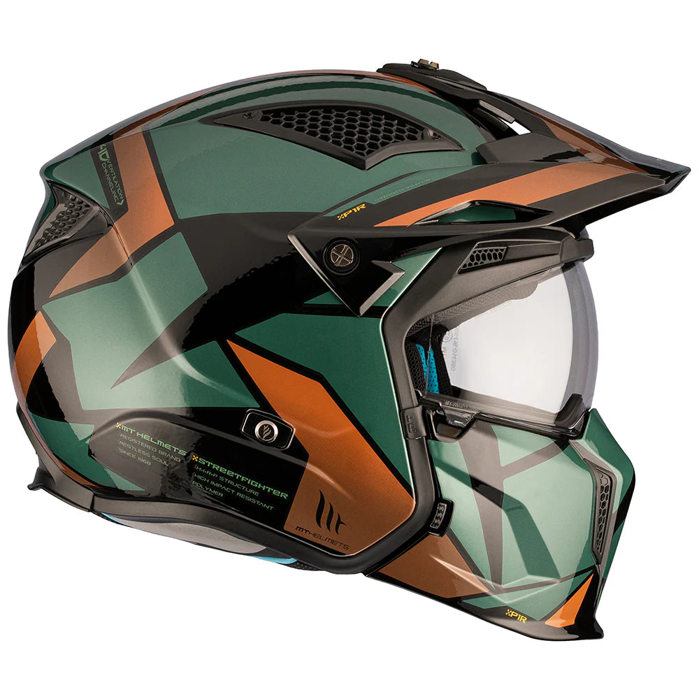 Mt Helmets Open MC Helmet Streetfighter Sv S P1R Green