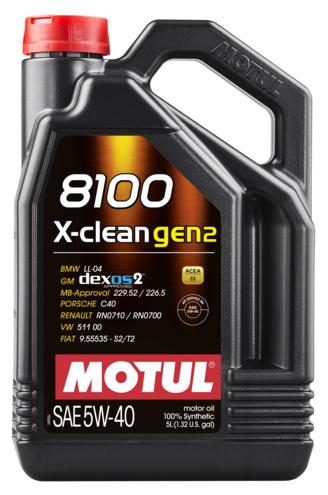 Motul 8100 X-Clean Gen2 5W-40 5L (4 stk/pap)
