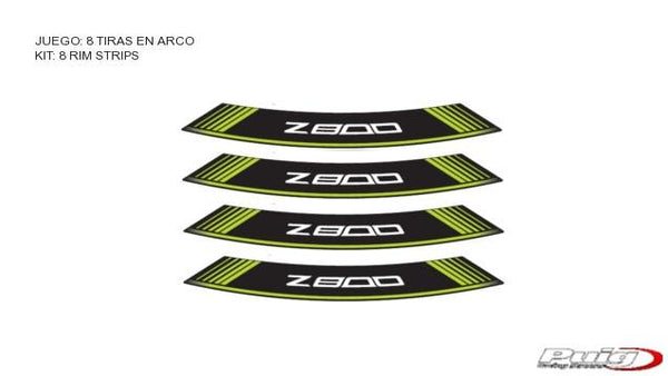 Kit 8 Rim Strips Z800 C/Green