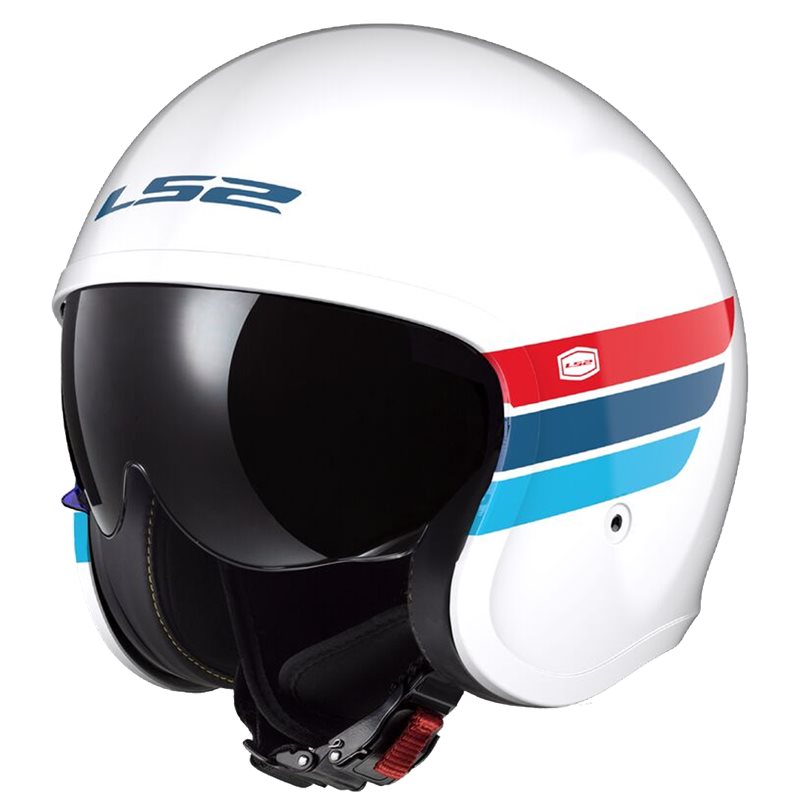 LS2 Open MC Helmet Spitfire II Retro White /Red /Blue