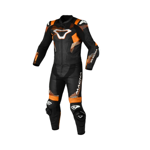 Macna Mc-Leather Rack 2-delt armadyl sort /orange