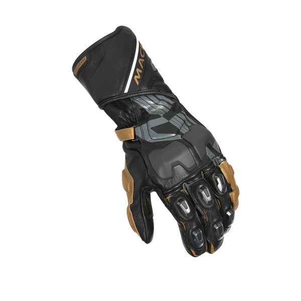 Motorcycle Gloves Macna, Powertrack Black/Gold/Dark Gray
