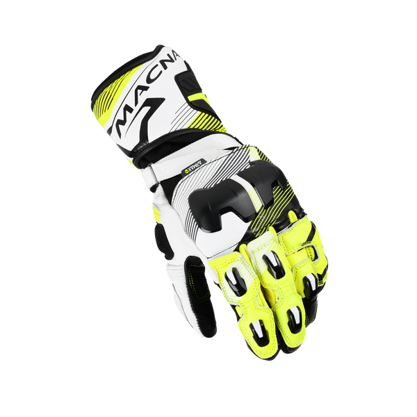 Motorcycle Gloves Macna, Powertrack 2.0 Black/Fluo Yellow/White