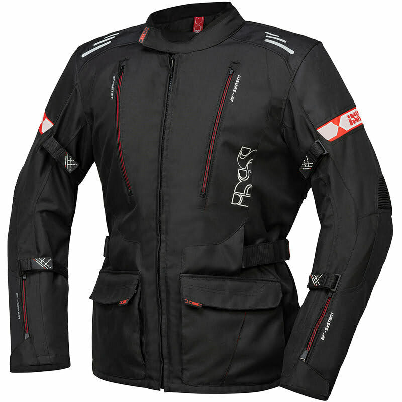 ixs textile mc jacket lorin st black /red