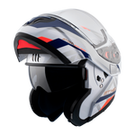 MT Helmets Openable MC Helmet Atom Pearl White