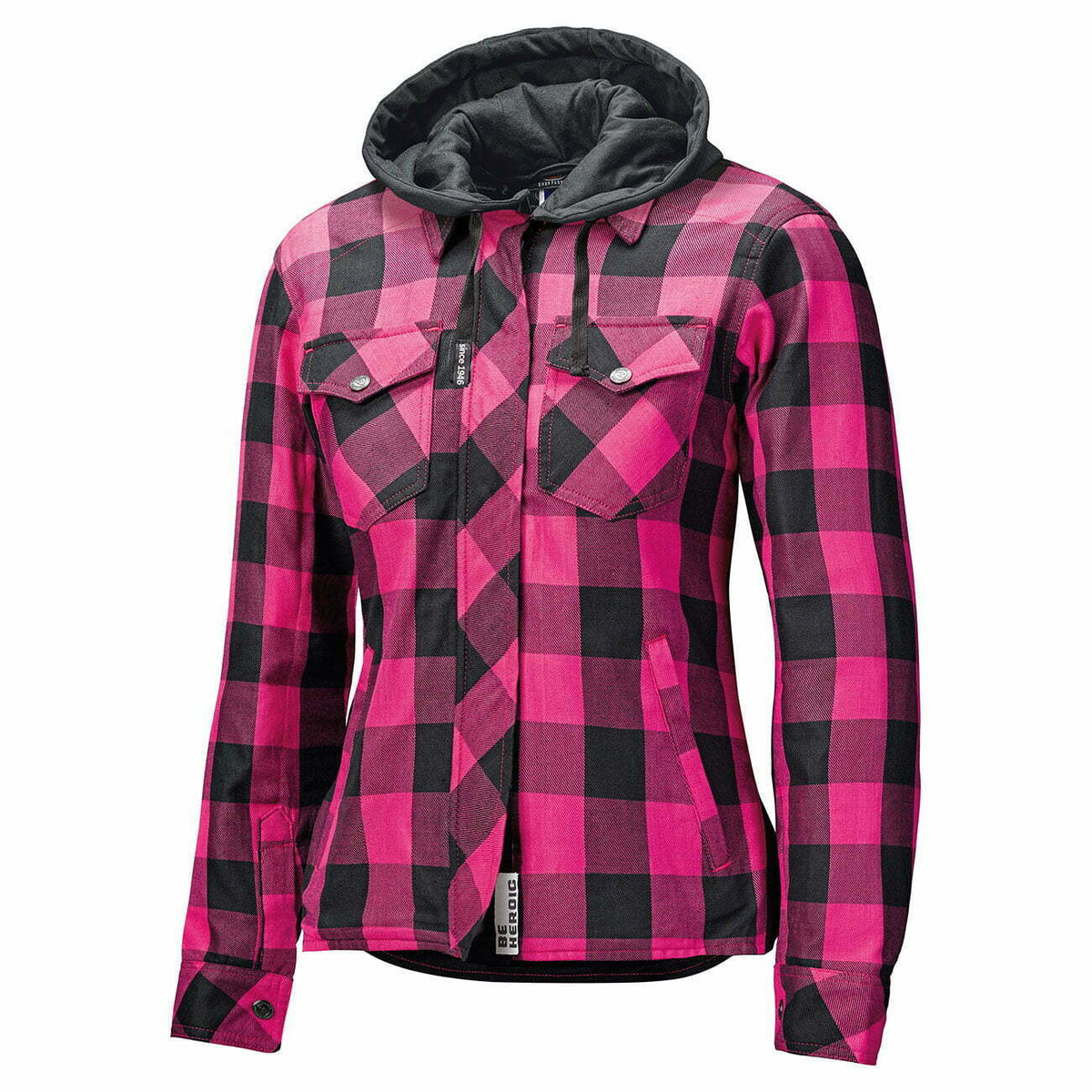 Afholdt Lady Kevlar MC -shirt Lumberjack II sort /lyserød