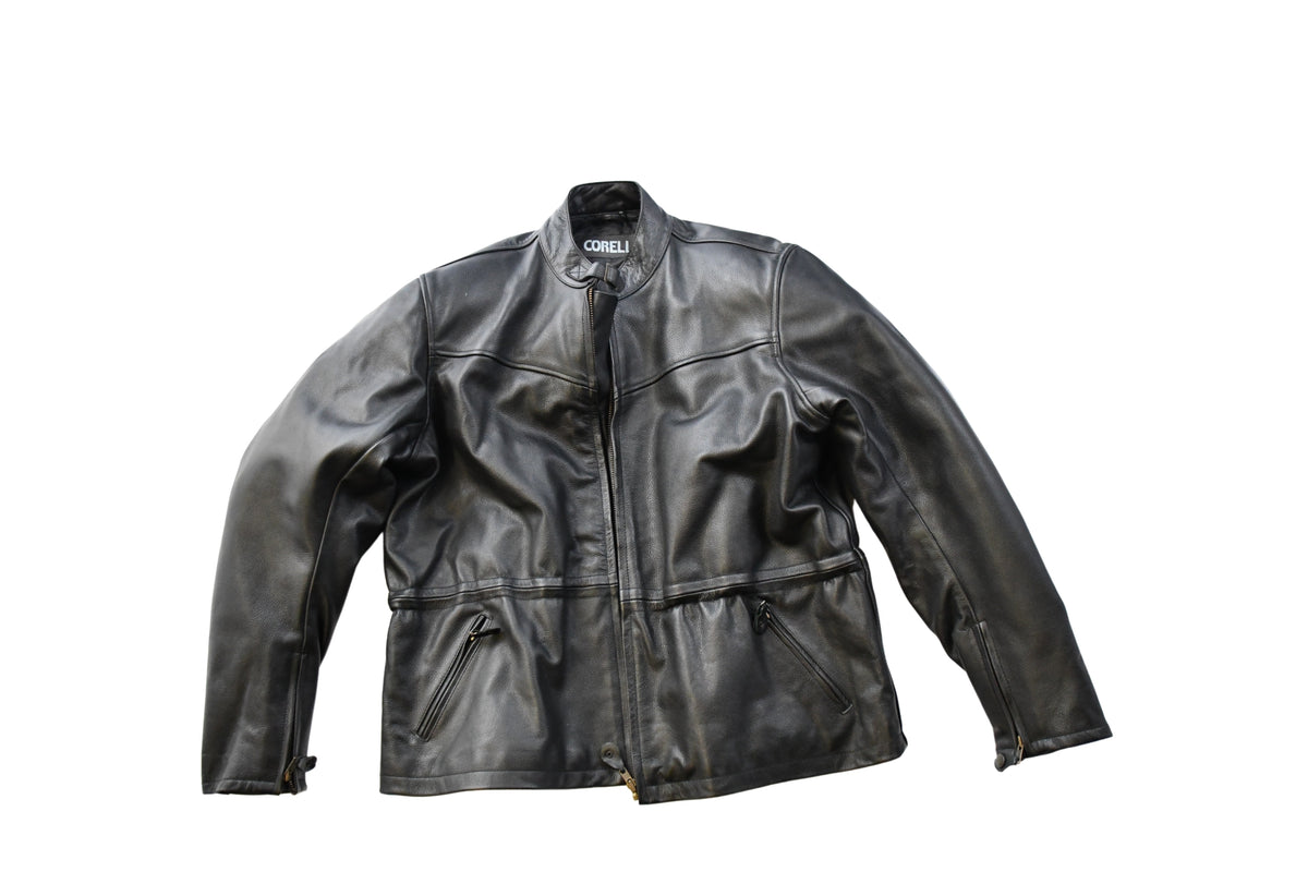 Corell leather jacket black size 46