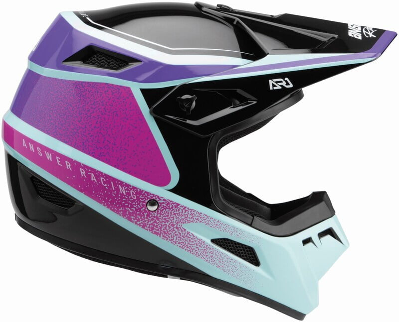 Svar Barn Cross MC Helmet AR1 Vivd Black /Lila