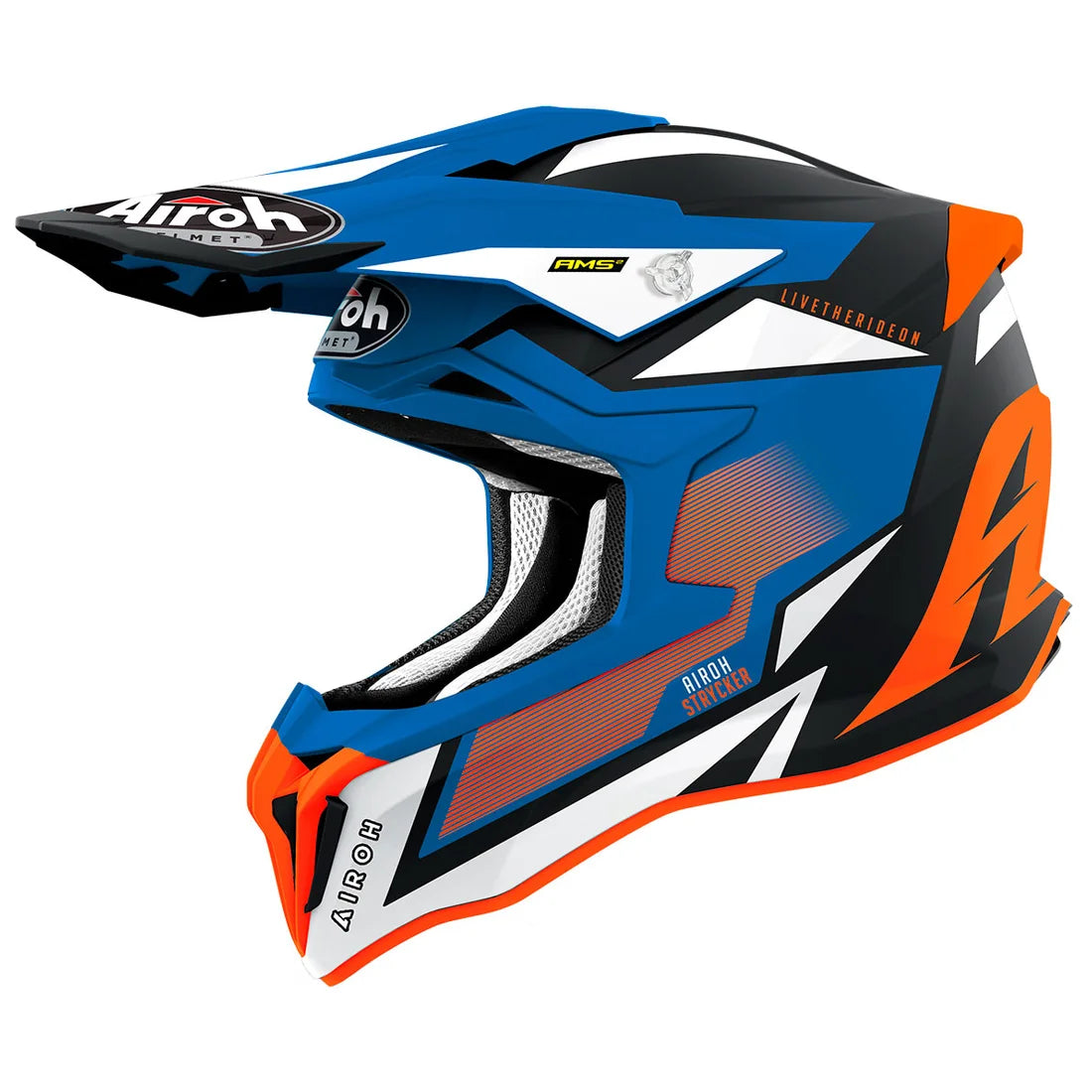 Airoh Cross MC helmet strokes Ax Orange /Blue