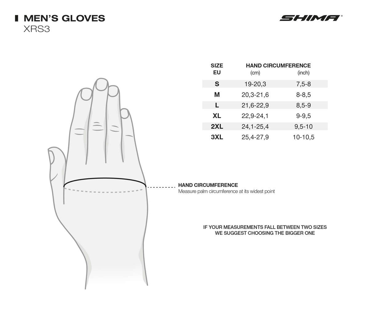 Shima Mc Gloves XRS-3 sort