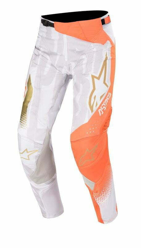 Alpinestars Techstar Factory Metal Bukser Hvid/ Orange Fluo/ Guld 