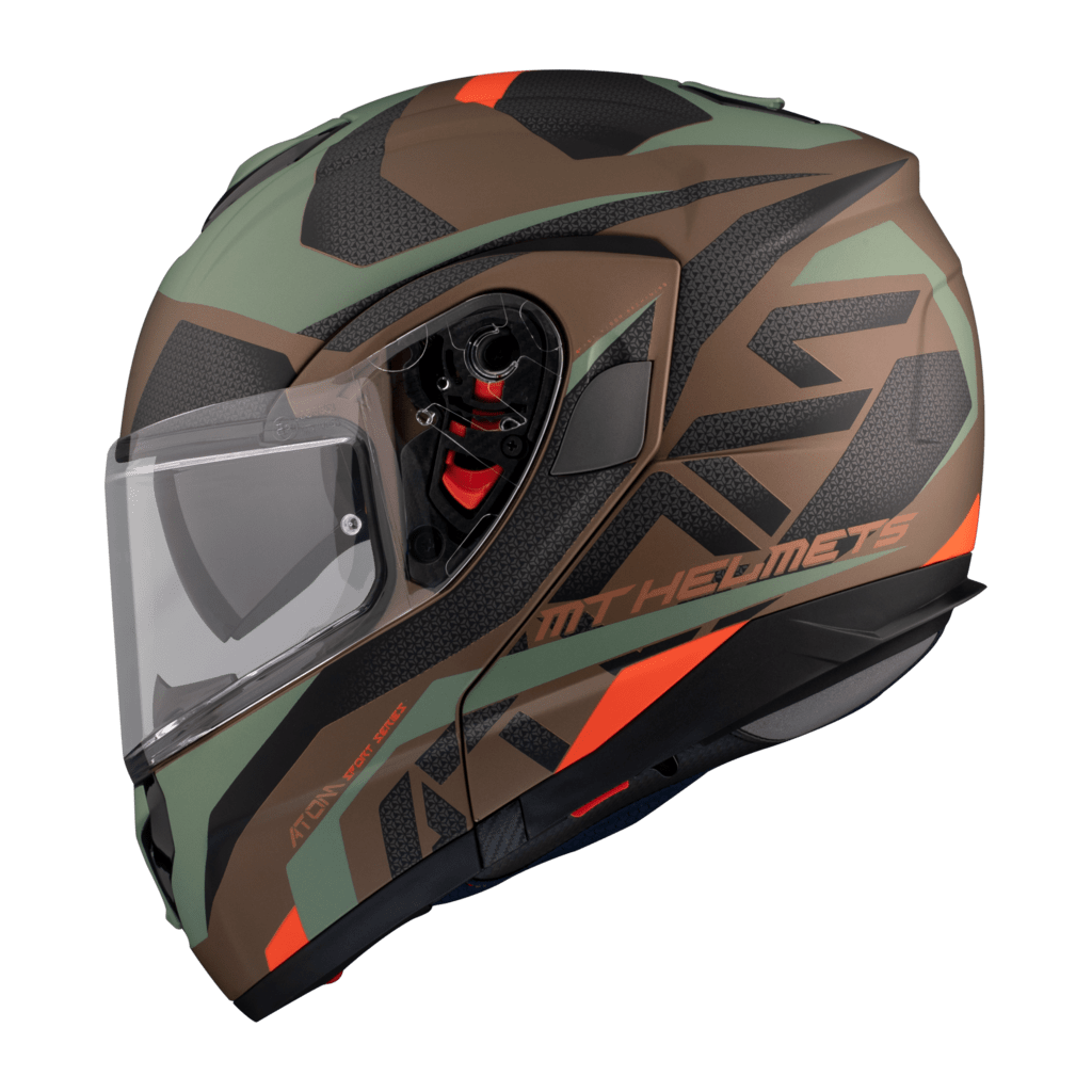 MT Helmets åbne MC -hjelmatom Camo Gold