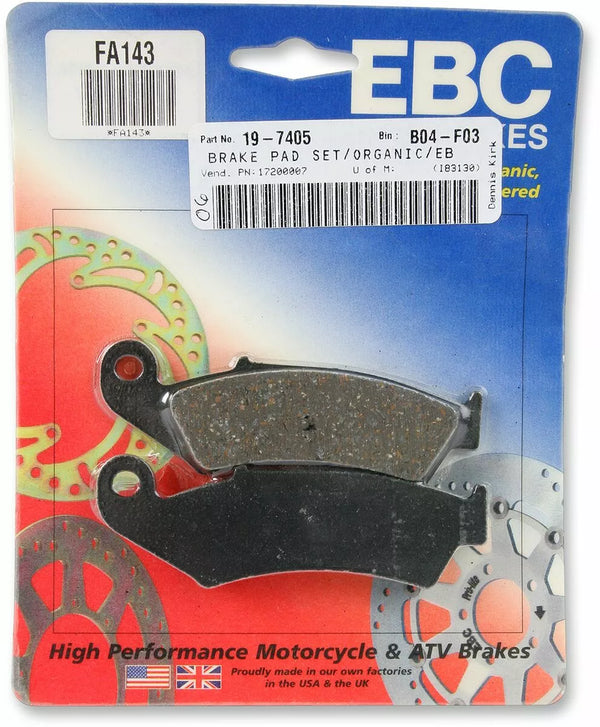 EBC Brake Pad FA ser organisk FA143 ud