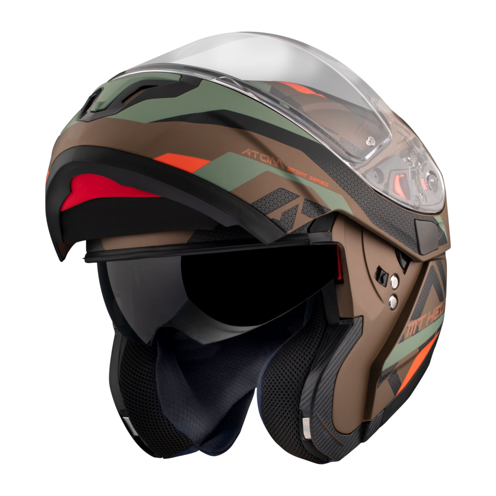 MT Helmets åbne MC -hjelmatom Camo Gold