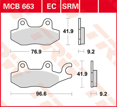 TRW Brake Pad Organic Scooter -125 MCB663EC