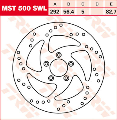 TRW FRNT BRK DISC XL/BT SWPT Venstre MST500SWL