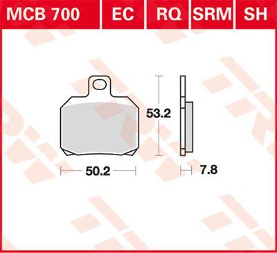TRW Brake Pad Organic Scooter -125 MCB700EC