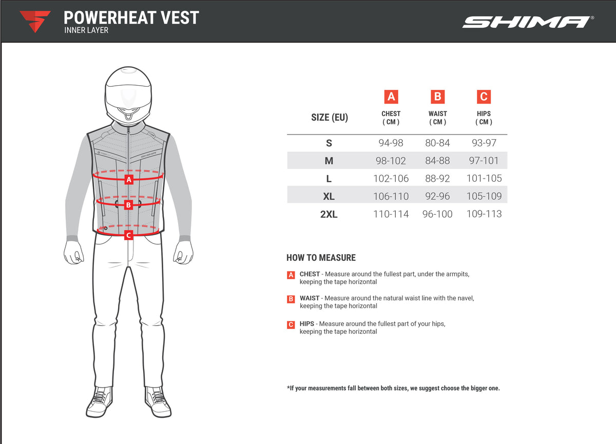 Shima varmevest PowerHeat sort