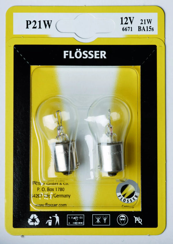FLOSSER PULB P21W 12V 21W BA15S 10PK 6671