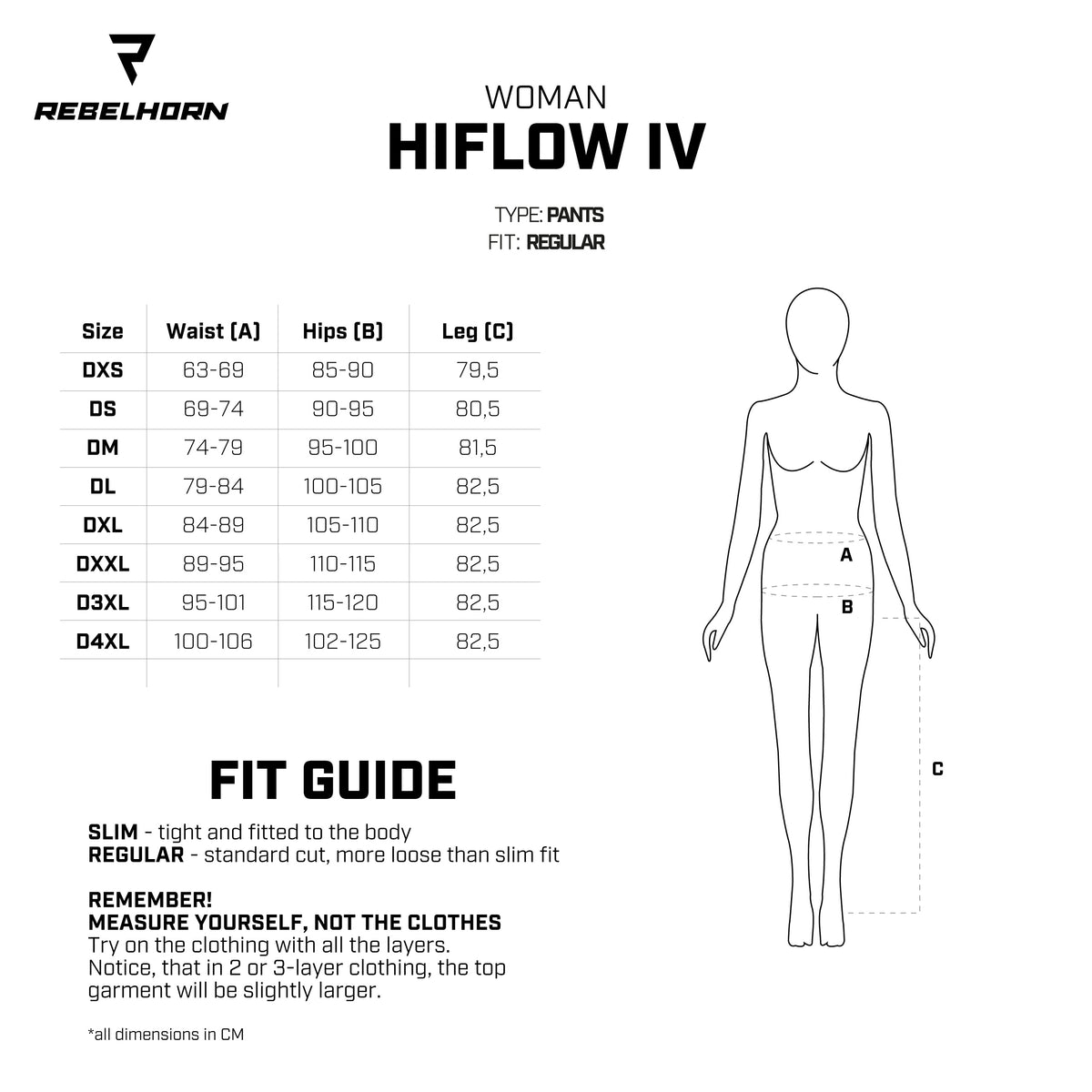 Rebelhorn Dam Tekstil MC-Bukser Hiflow IV Sort 