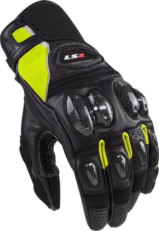 LS2 MC Gloves Spark Black/Yellow