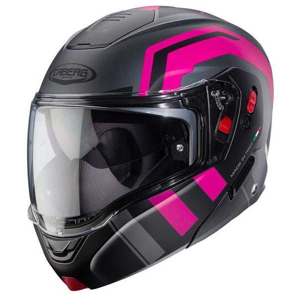 Hjelm Caberg Horus X Road Matt Gray/Black/Pink