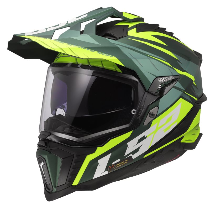 LS2 Adventure MC helmet Explorer Srire Green/Yellow