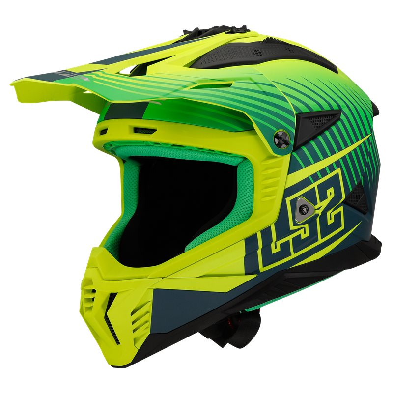 Hjelm LS2 MX708 Fast II Duck Matt Green/Yellow