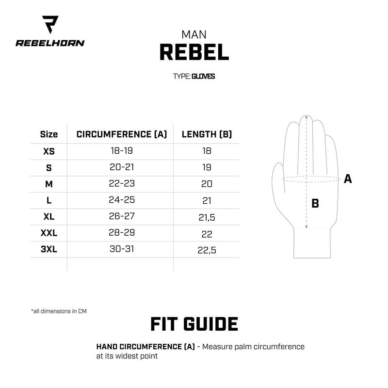 Rebelhorn Sport Mc-Handsker Rebel Sort 