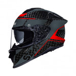 SMK Integral MC Helmet Carbon Nero rød