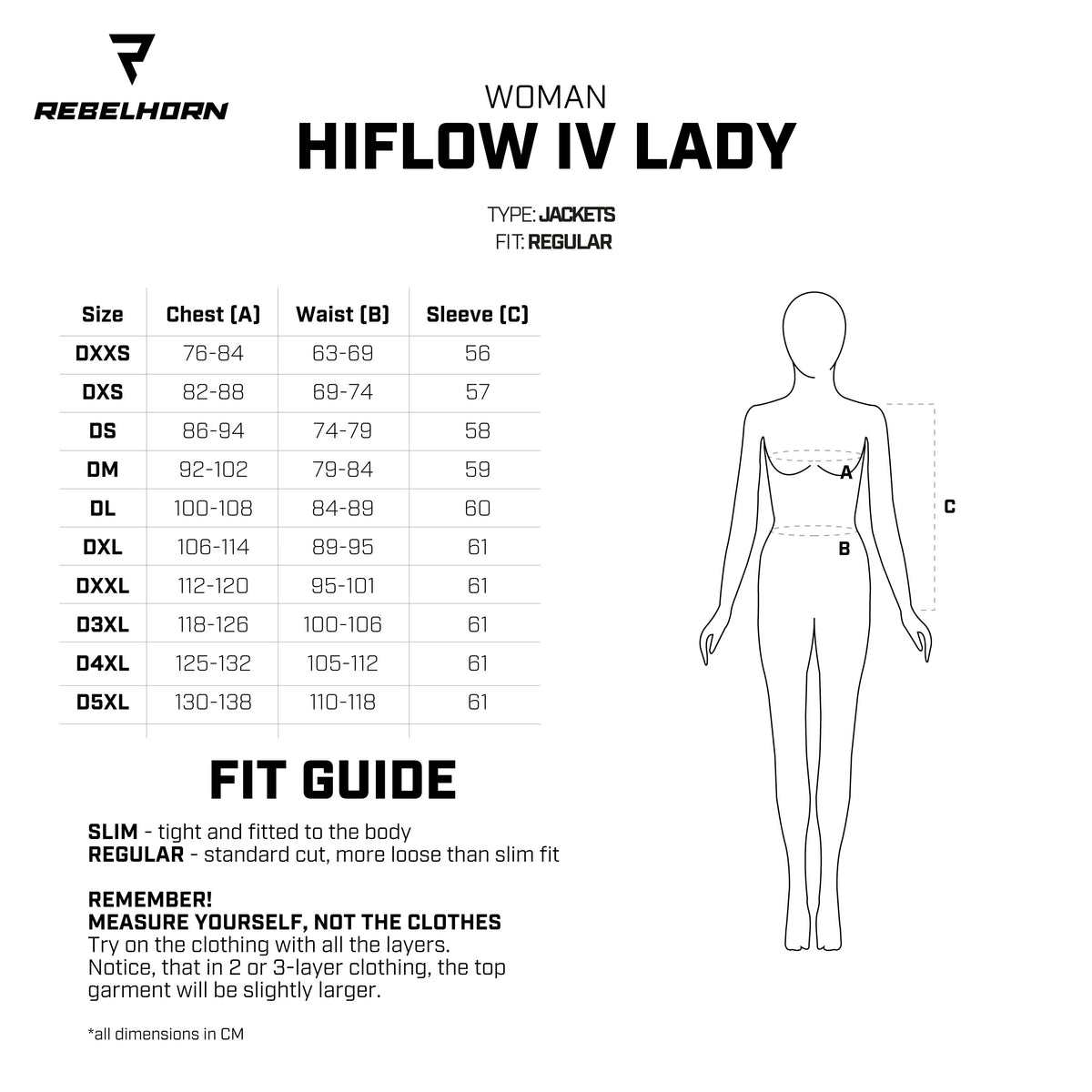 Rebelhorn Dam Tekstil Mc-Jakke Hiflow IV Sort 