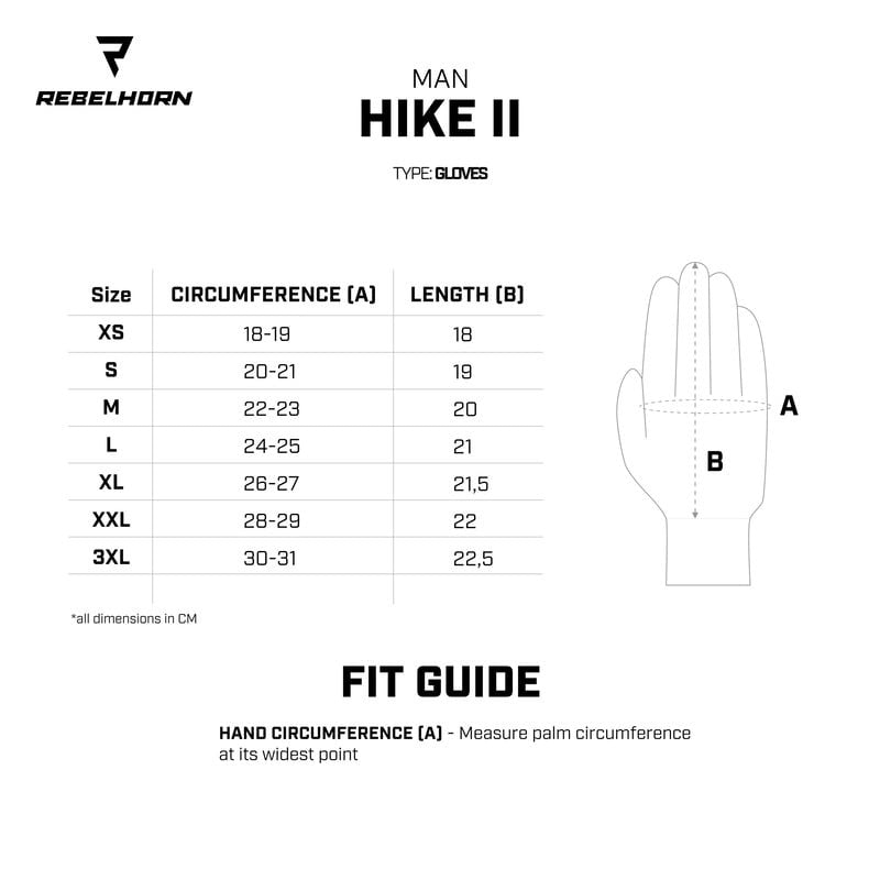 Rebelhorn Mc-Handsker Hike II Sort 