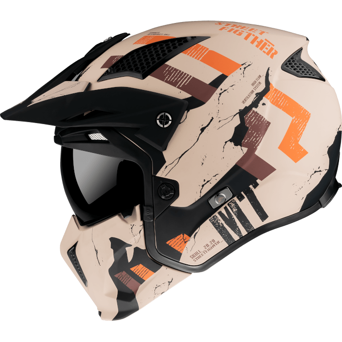 MT -hjelme Åbn MC Helmet Streetfighter A14 Matt Orange